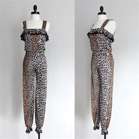 1970 S Leopard Print Lingerie Jumpsuit Gem