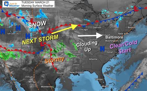 March 21 Weather Increasing Clouds And Temps - Just In Weather