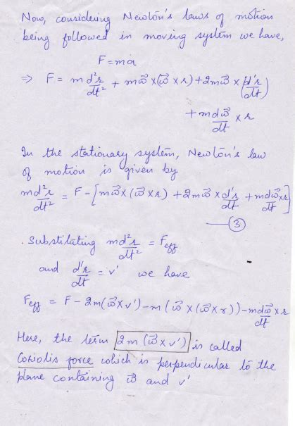 Coriolis Force–Derivation | Aspirant Forum