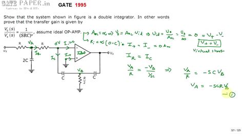 Gate 1995 Ece Double Integrator Using Operational Amplifier Youtube