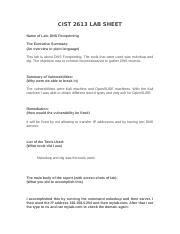 Worksheet For Labs Docx Cist Lab Sheet Name Of Lab Dns