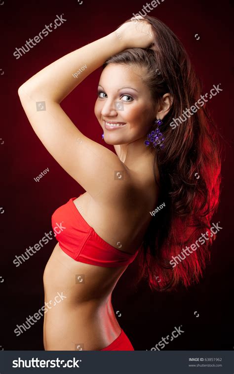 Sexy Blonde Lingerie Over Red Background Stock Photo Shutterstock
