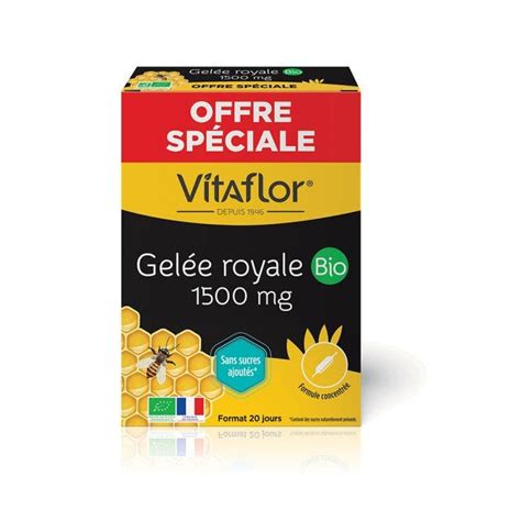 Gelée Royale 1500 mg Bio 20x10ml Vitaflor Easypara