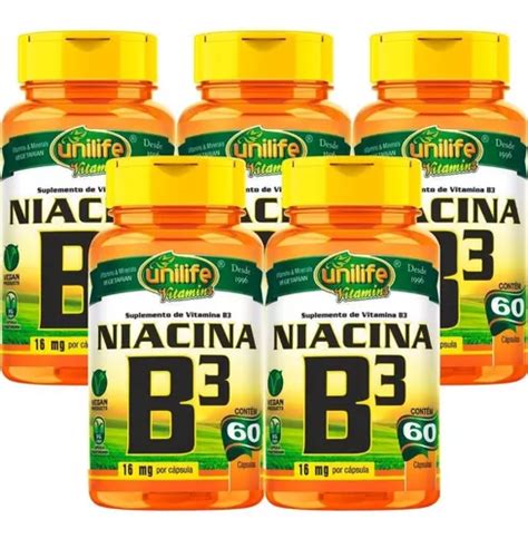 Kit Vitamina B Mg Caps Niacina Pura Vegana Unilife Frete Gr Tis