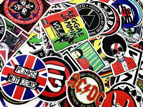 100 PCS Rock Band Logo Stickers Decal Lot Punk Music Vinyl Etsy