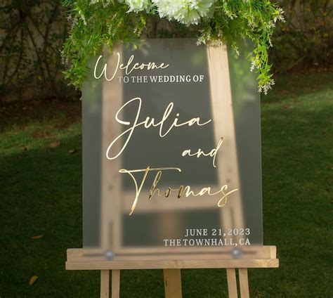 Frosted Acrylic Wedding Welcome Sign Acrylic Welcome Sign Etsy