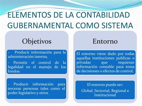 La Contabilidad Gubernamental Como Sistema Integral De Informacion Ppt