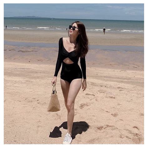 BIKINI LOẠI ĐẸP Bikini liền mảnh Đồ bơi nữ tay dài NHÚN NGỰC khoét lưng khoét ngực siêu sexy