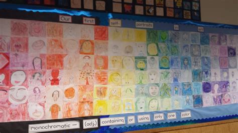 Monochromatic Self Portraits Create A Rainbow Ms Tinsleys Class