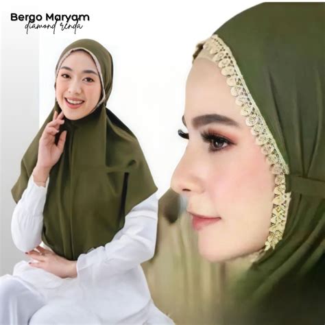 Jual Bergo Maryam Diamond Renda Hijab Renda Bergo Cantik Kekinian