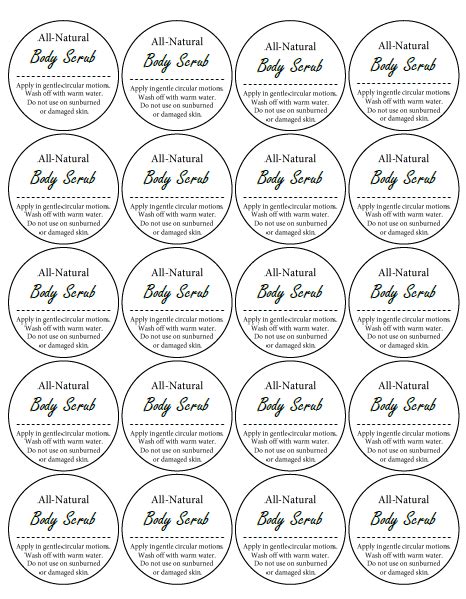 Free Printable Sugar Scrub Labels 53 Off