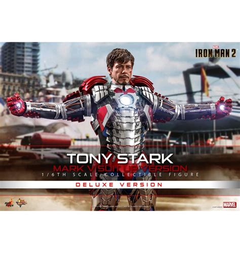MISB Hot Toys Iron Man Tony Stark Mark V Suit Up Deluxe MMS Hobbies Toys Toys
