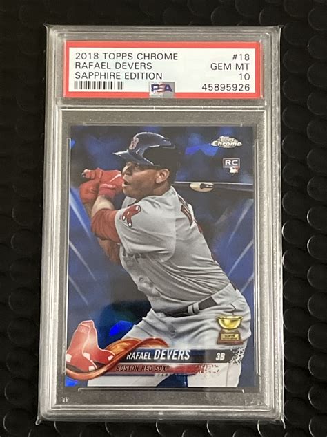 2018 Topps Chrome Sapphire Edition Rafael Devers 18 PSA 10 GEM MT