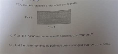 A Qual O Polin Mio Que Representa O Per Metro Do Ret Ngulo B Qual