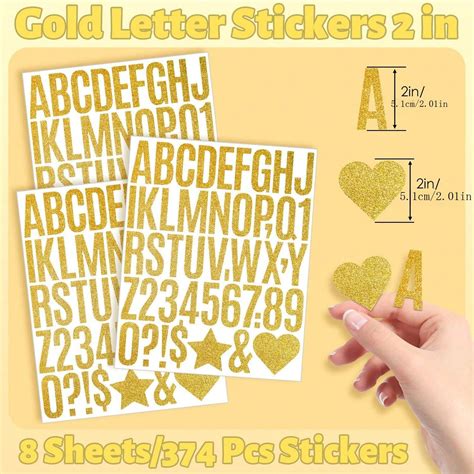 5 Sheet Self Adhesive Glitter Letters Stick On Letters Capital Letter ...