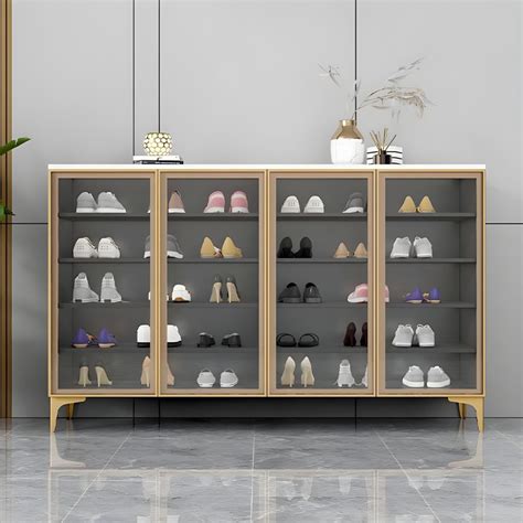 Modern Single Tier Manufactured Wood Shoe Storage Cabinet With