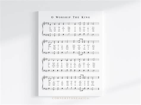 O Worship the King Hymn Prints / Hymn Sheet Music / Hymn Wall - Etsy