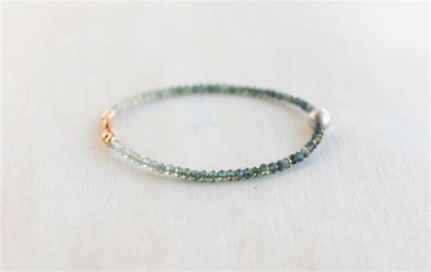 Blue Sapphire Bracelet Gold & Grey Fresh Water Pearl Genuine - Etsy