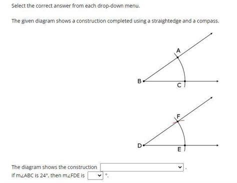 The Given Diagram Shows A Construction Completed Using A Straightedge And A Compass