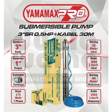 Jual Yamamax Pompa Celup Satelit Submersible 3 Inch 0 5 Hp 0 5Hp Kabel