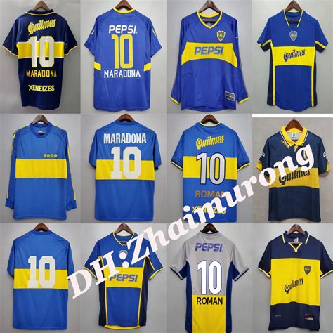 Boca Juniors Retro Jerseys Classic Vintage Maradona Long Sleeves