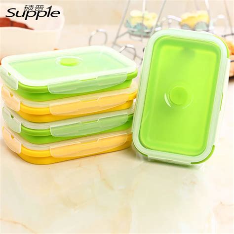 750ml Collapsible Silicone Lunch Box Portable Bento Box Silicone