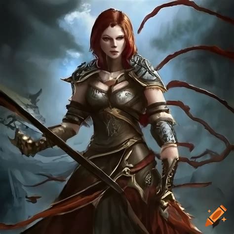 Fantasy Game Art Depicting A Female Warrior On Craiyon