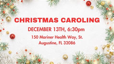 Christmas Caroling Brookdale St Augustine December 13 2023