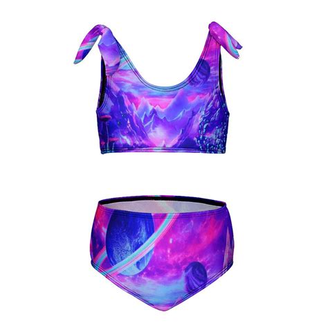 Psychedelic Galaxy Space Girl S Piece Bikini Set Beach Sport Swimsuit Swimwear Y Cm