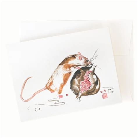 Year Of The Rat Greeting Card Nan Rae Studio