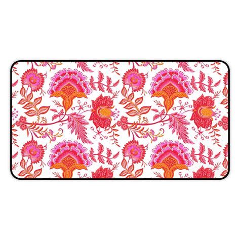 Preppy Desk Decor Pink Floral, Large Mousepad, Preppy Desk Accessories ...