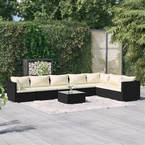 BLACK FRIDAY 2023 vidaXL Salon de jardin 8 pcs avec coussins Résine