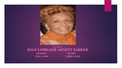 Joan Parker Service AA Rayner And Sons Funeral Homes