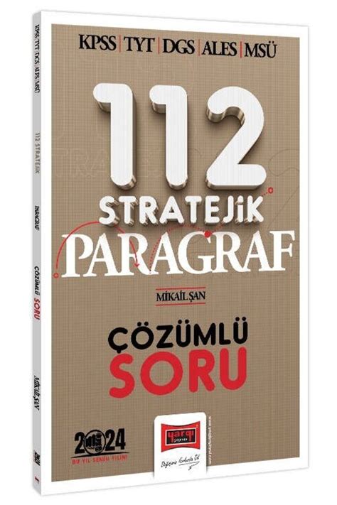 Yargı Yayınları Yargı Kpss Tyt Ayt Dgs Ales Msü 112 Stratejik Paragraf