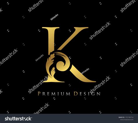 Gold Elegant Letter K Graceful Royal Stock Vector Royalty Free