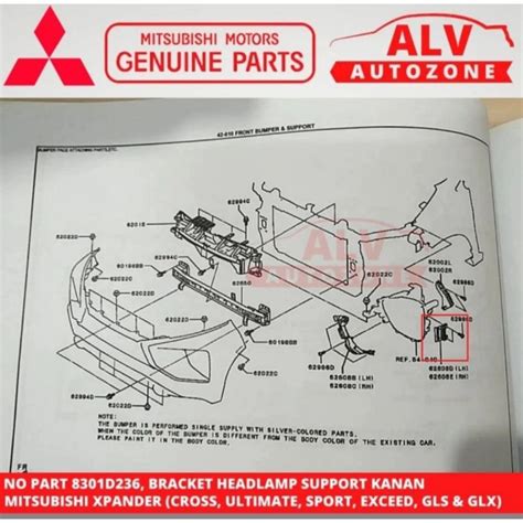 Jual BRACKET PLASTIK HEADLAMP KANAN ORIGINAL MITSUBISHI XPANDER CROSS