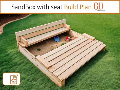 DIY Sandbox With Bench Seats Build Plan PDF Download - Etsy