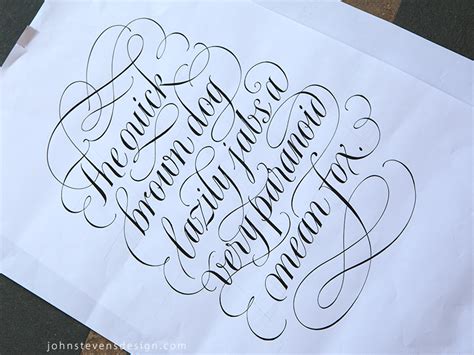 Hand Lettering Spencerian Quote John Stevens Calligraphy