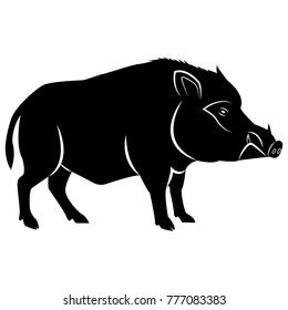 Vector Image Wild Boar Silhouette Stock Vector (Royalty Free) 777083383 ...