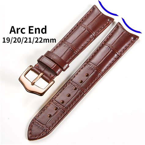 Curved End Genuine Leather Watch Strap Mm Genuine Leather