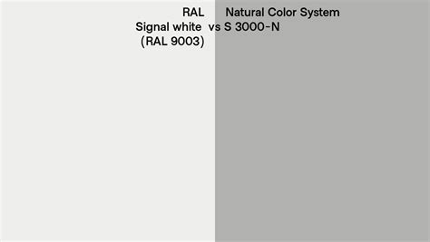 Ral Signal White Ral 9003 Vs Natural Color System S 3000 N Side By