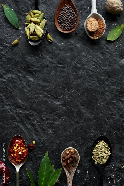 Food design background with spices Stock Photo | Adobe Stock