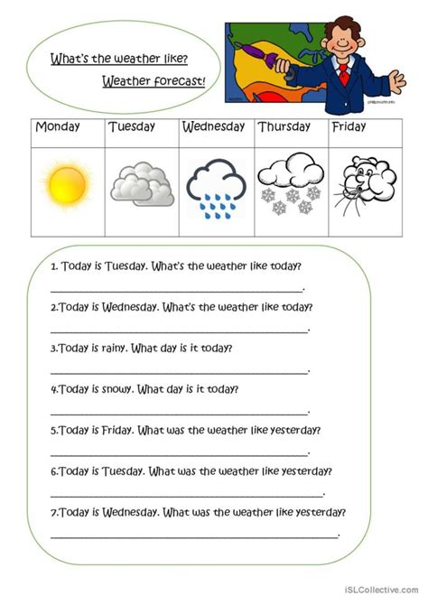 Weather And Weather Forecast English Esl Worksheets Pdf Doc