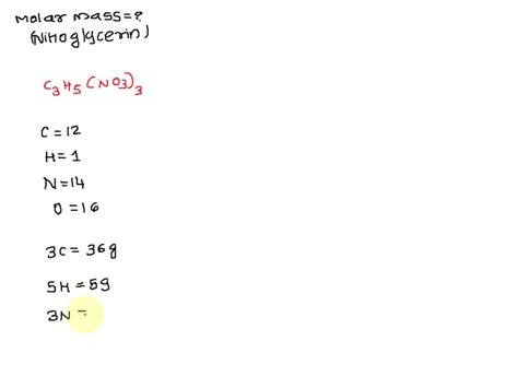 SOLVED What Is The Molar Mass Of Nitroglycerin C3H5 NO3 3