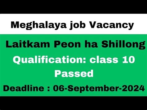 Laitkam Peon Class 10 Passed Ha Shillong Shillong Co Operative Urban