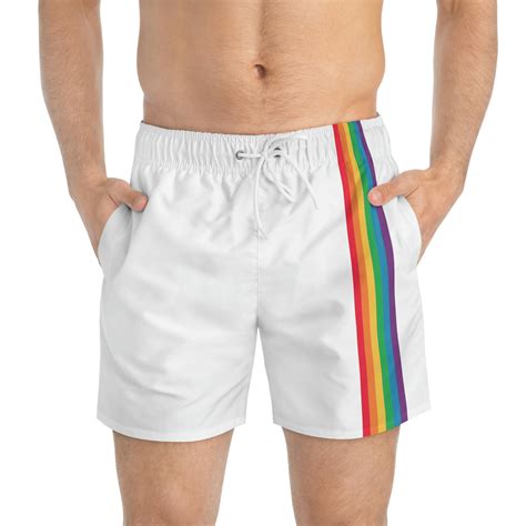 Pride Rainbow Shorts Rainbow Gay Pride Flag Swim Trunks Rainbow Shorts Lgbt Queer Pride