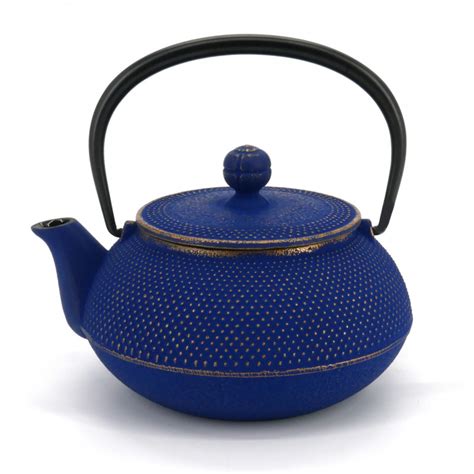 Japanese Golden Blue Cast Iron Teapot Iwachu Arar Lt