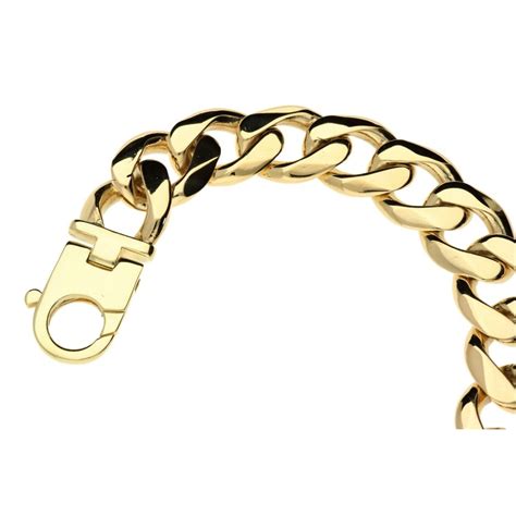 Mens Ct Yellow Gold Extra Heavy Curb Bracelet Miltons Diamonds