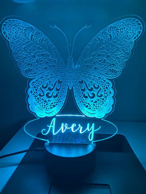 Led Engraved Acrylic Lamp Night Light Etsy