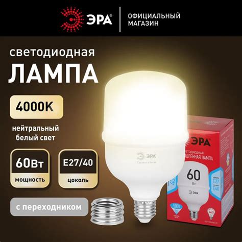 ЭРА Лампочка POWER, 60 Вт, Светодиодная, 1 шт. купить на OZON по низкой ...